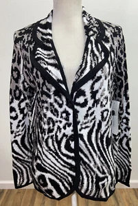 Erin London Black, Gray & White Knit Cardigan Jacket Size Small NWT $68 - Picture 1 of 11