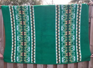 Vtg Cannon Ibena Throw Blanket Aztec Southwest Reversible Acrylic 54x73 EUC - Picture 1 of 8