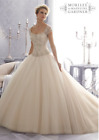 Morilee Bridal 2680 Beaded Embroidery on a Tulle Dress in size 8,16 whitesilver