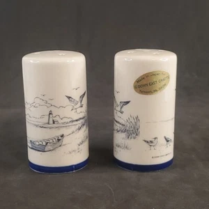 Vtg Down-East Crafts Inc Nautical Seagull Lighthouse Skiff Salt & Pepper Shakers - Picture 1 of 10