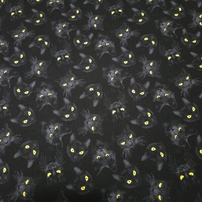 27" Candelabra Cerrito Creek Northcott Packed Black Cats Halloween - Image 1 of 3