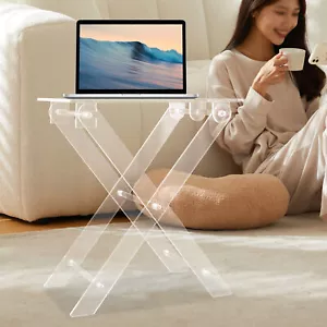 Foldable Acrylic Computer Stand Folding Coffee Table For Living Room Bed Room - Picture 1 of 7