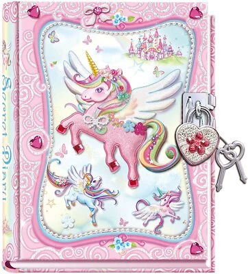 Magic Unicorn Secret Diary with Lock & Keys For Girls Brithday Children's Gift - Image 1 of 3