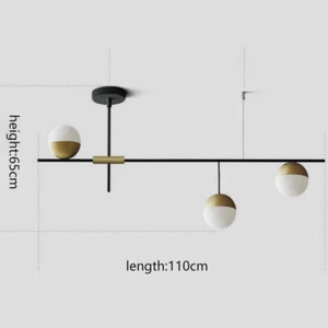 3-Light Modern Linear Bubble Chandelier Glass Ball Pendant Ceiling Light Fixture - Picture 1 of 6