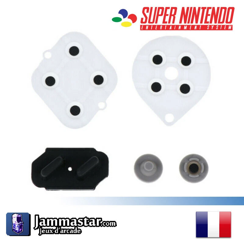 Contact Manette Super Nintendo - SFC SNES - Silicon Rubber Set Pad Caoutchouc