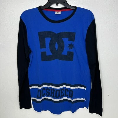 DC Shoes Camisa Mujer Mediana Azul Negro Logo Manga Larga Patinador Monopatín Foto 1 de 4