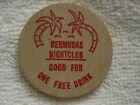 Scarce MADISON, WI Wooden Nickel BERMUDA NIGHTCLUB Bar Tavern Free Drink 1980s 