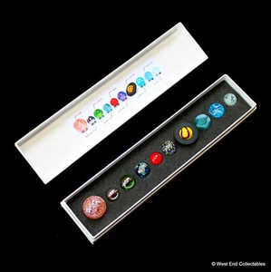 Collectors Boxed Miniature Solar System Orrery Globe Planet Marbles Set - 14-22mm - Bild 1 von 7