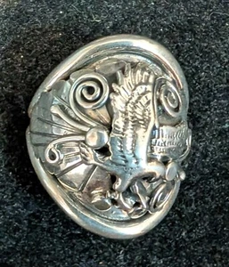 Anelli da uomo vintage in argento sterling aquila e foglie misure da 11 a 13,5 - Foto 1 di 4