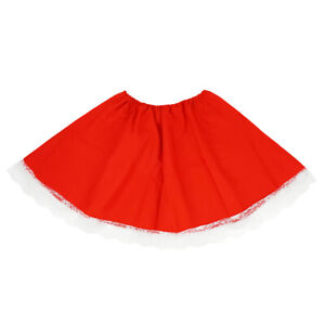 Red Costume Skirt White Lace - Red Riding Hood Mrs. Claus Devil Waitress Dress