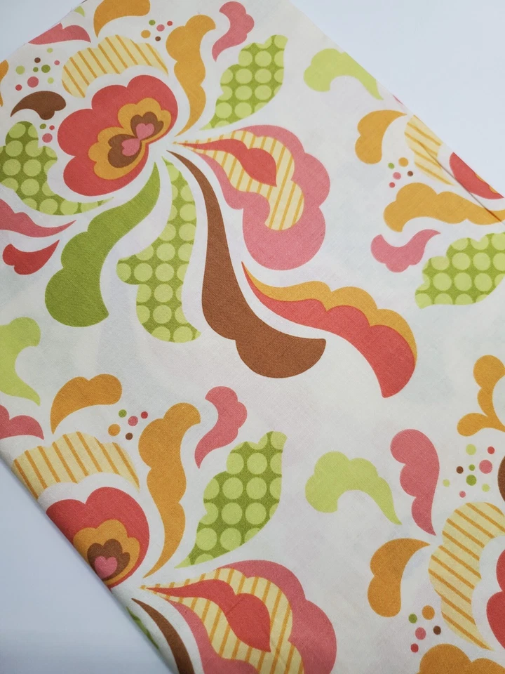 Heather Bailey Fabric Freshcut Rust Green Paisley Twirl Sew Craft FAT QUARTER - Imagem 1 de 1