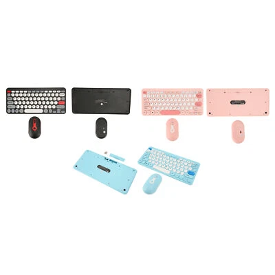 Wireless Keyboard Mouse Set Stylish Slim Round Keycaps Mute Ergonomic 2.4G GF0 - Image 1 of 4