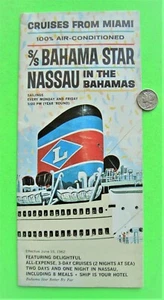 Rare 1962 S.S. BAHAMA STAR CRUISE SHIP DECK PLAN FOLDER BROCHURE Miami to Nassau - Picture 1 of 9