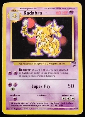 Kadabra - 32/102 - Uncommon - Unlimited - Base Set - Pokémon - MP - Image 1 of 2
