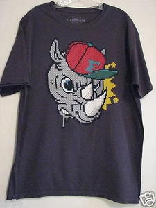 ECKO UNLTD dunkelgrau Rundhalsausschnitt Digital Pixel Nashorn Large 100 % Baumwolle T-Shirt - Bild 1 von 6
