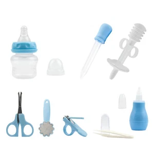 Baby Pflegeset Nasensauger Trinflasche Schere Nagelfeile Pinzette Dosierer Reise - Bild 1 von 2