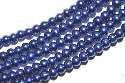 AI2-08 - 200 GLAS WACHSPERLEN 4 MM DUNKEL BLAU - Bild 1 von 1