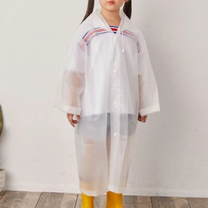 Outdoor Raincoat Waterproof Lightweight Rain Poncho with Button Kids - Picture 1 of 15