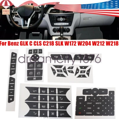 PARA MERCEDES-BENZ C E SL Reparación Botón Puerta Dirección A/C Ventana Radio Adhesivo Foto 1 de 4