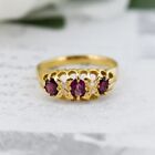 Open Work Vintage Art Deco Ring 14K Yellow Gold Plated 2.13 Ct Simulated Ruby