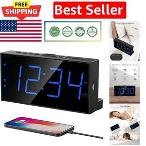 Digital Alarm Clock for Bedroom & Kitchen - USB Charger, Loud Volume, Easy Set - Picture 1 of 9