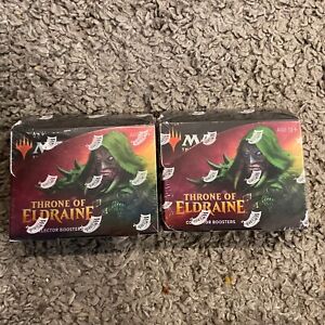 Two (2) Magic: The Gathering MTG Throne of Eldraine Collector Booster Box SEALED