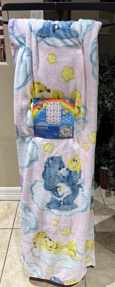 Розовый уход медведи Twin одеяло с звездами - 60 x 90 дюймов - новый с Ярлыками - Изображение 1 из 2