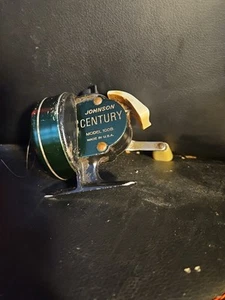 Vintage Johnson Century Model 100B Anti-Reverse Green Angelrolle Made in USA - Bild 1 von 7