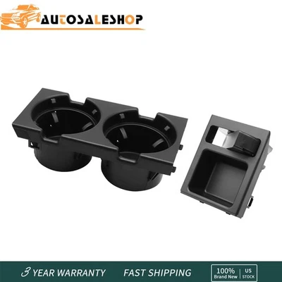 For BMW E46 325i Black 51168217953 Front Center Console Cup Holder Coin Holder Foto 1 de 4