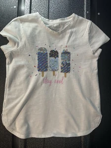 T-shirt bambina 7/8 "Stay Cool" ghiaccioli bianchi - Foto 1 di 4