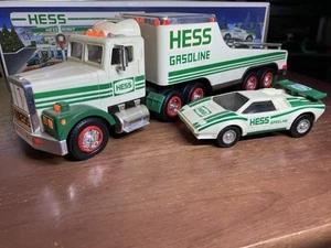 Hess Truck & Racer Vintage 1991 Toy Truck & Race Car with Head and Tail Lights - Picture 1 of 13