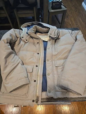 Vintage Mens Y2K Abercrombie & Fitch Gray Down Puffer Jacket Coat Size Large - Image 1 of 4