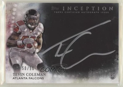 2015 Topps Inception Silver Signings /50 Tevin Coleman #SS-TC Rookie Auto RC - Image 1 of 2