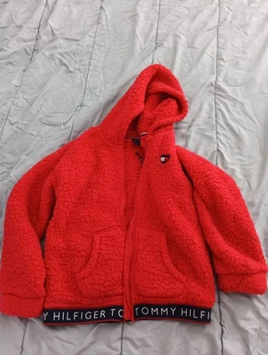 Jaqueta de lã Tommy Hilfiger feminina vermelha com zíper completo tamanho grande 12/14  - Imagem 1 de 4