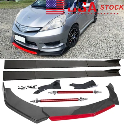 For Honda Fit 2006-2020 Front Bumper Rear Lip Spoiler Splitters Body Kit Foto 1 de 4