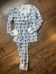 Roller Rabbit Blue Monkey Pajamas Size 10 Kids - Picture 1 of 3