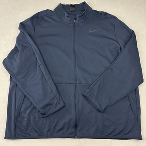 Nike Jacket Men 4XL Navy Standard Fit Windbreaker Full Zip Swoosh Pockets XXXXL - Picture 1 of 10