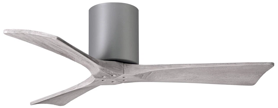 42" Matthews Irene 3H Nickel and Barnwood Remote Hugger Ceiling Fan - Image 1 of 1