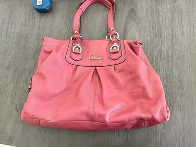 Coach C1282-F15513 Pink Leather Tote Shoulder Bag Silver Hardware Medium Size  - Image 1 of 4