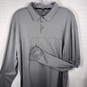 Public Rec Polo Shirt Mens XL Gray Long Sleeve Performance Stretch Casual Logo - Picture 1 of 9