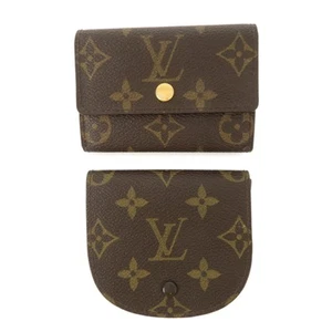 Auth Louis Vuitton Monogram Set of 2 Canvas Coin Case M61930 M61970 Used F/S - Picture 1 of 24