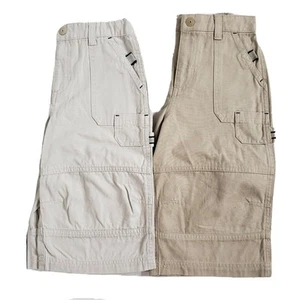 Friends Boys Carpenter Dress Shorts Sz 5 Cream Tan Elastic Snap Carpenter Lot 2 - Picture 1 of 10
