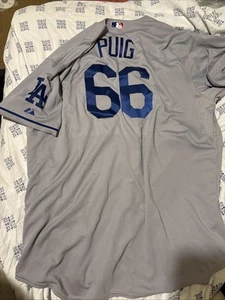 Los Angeles Dodgers Yasiel Puig #66 MLB Jersey Gray Road XXL majestic - Picture 1 of 5