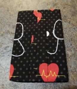 Tissue Packet Hearts Pocket Holder Fabric Handmade 