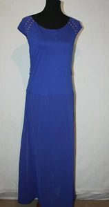 NWT YA Los Angeles Sz L Royal Blue Studded Sleeveless Knit Dress *NO BELT* - Picture 1 of 6