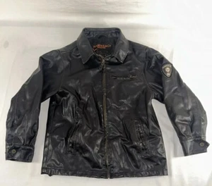 Hawke & Co Leather Biker Jacket Boys Size 10/12 (Medium) - Picture 1 of 17