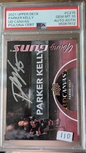2021 UD PARKER KELLY UD CANVAS AUTO AUTH PSA.10 GEM MINT CERT #C215 - Picture 1 of 2