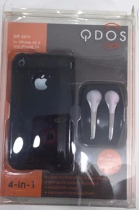 QDOS - Black Jet Skin Case And Earphone Wrap For iPhone 3G/GS - Picture 1 of 2