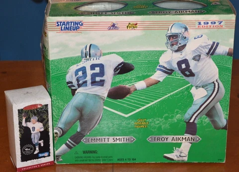 TROY AIKMAN & EMMITT SMITH DALLAS COWBOYS 12' ACTION FIGURES / DOLLS + FREE GIFT Cover