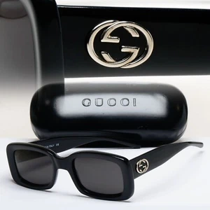 Gucci Sunglasses 1997 Vintage Black Square Retro GG 2407/S 807 51mm 110225 - Picture 1 of 12